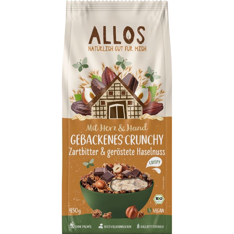 Allos Mit Herz & Hand Gebackenes Crunchy Zartbitter & geröstete Haselnuss - Produktbild