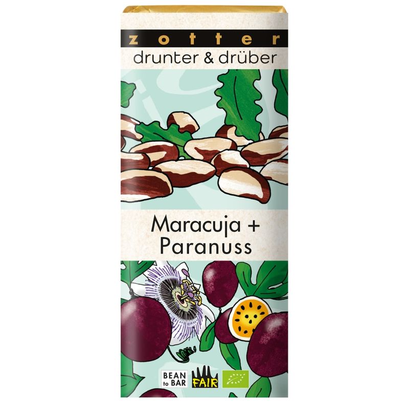 Zotter Schokolade drunter & drüber Maracuja + Paranuss - Produktbild
