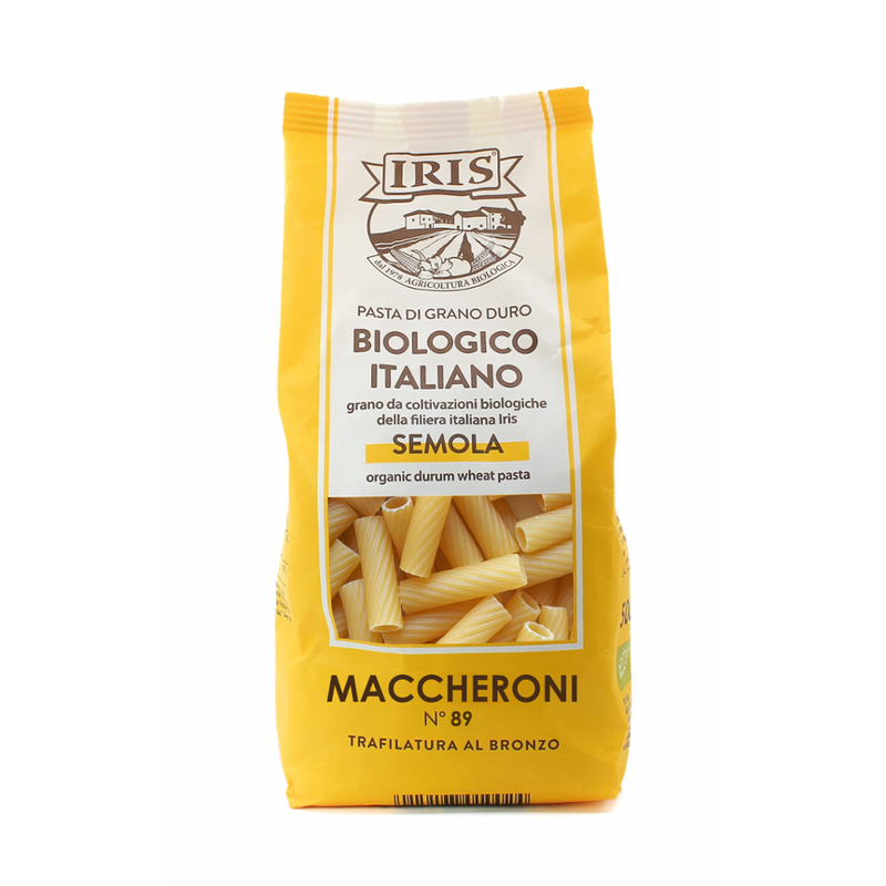IRIS  Maccheroni hell aus oekologischer Hartweizengriess vom 100% Italienischen IRIS Landwirtschaftlichekette 500 gr. - Produktbild