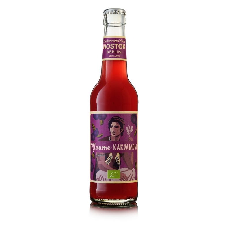 WOSTOK WOSTOK Bio Pflaume-Kardamom, Kohlensäurehaltiges Erfrischungsgetränk, 330ml MW/Glas - Produktbild