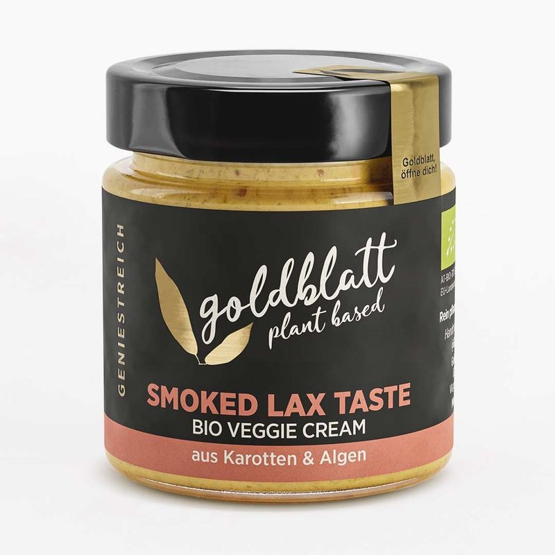 Goldblatt Goldblatt Bio Smoked Lax Taste – Vegane Bio-Creme mit Räucherlachs-Geschmack aus Karotten & Algen. - Produktbild
