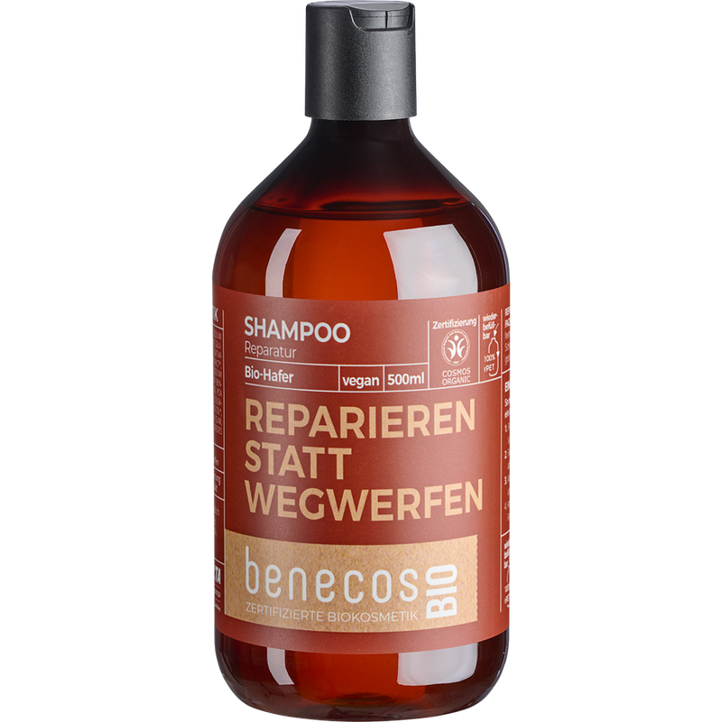 benecos benecosBIO Shampoo Reparatur BIO-Hafer - REPARIEREN STATT WEGWERFEN - Produktbild