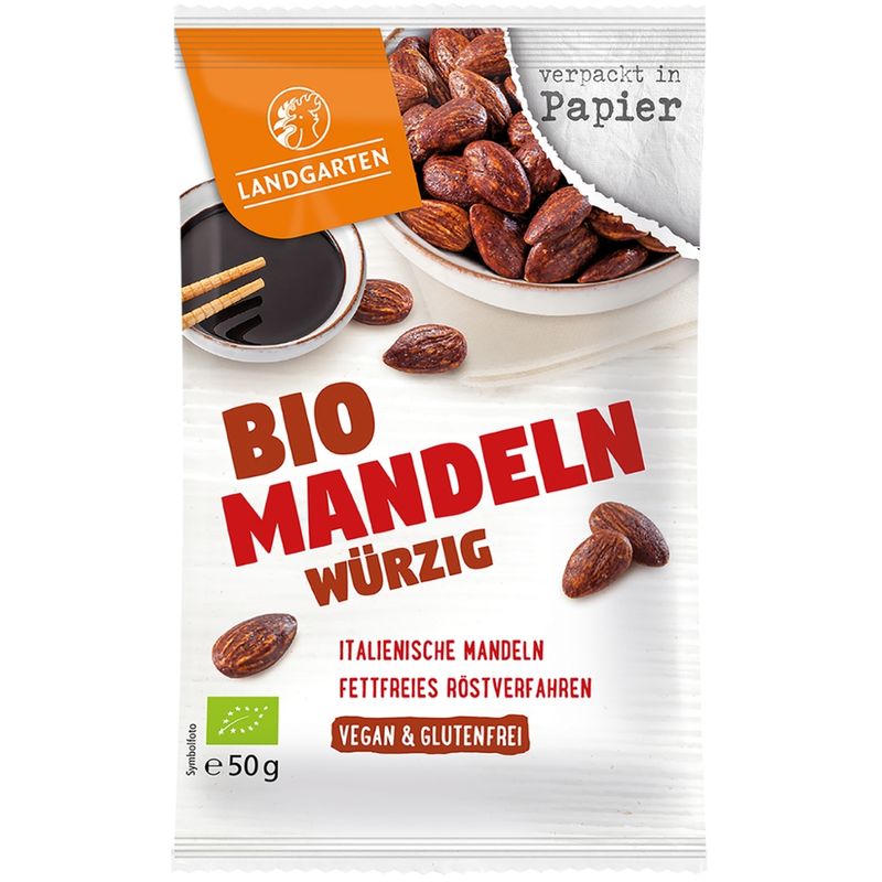 Landgarten Bio Mandeln Würzig 50g - Produktbild