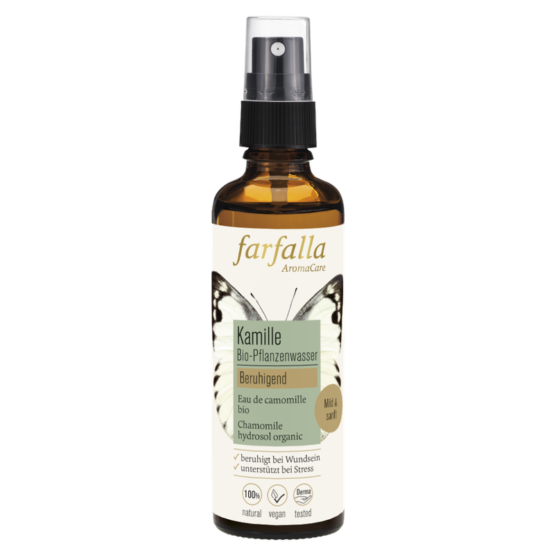 farfalla Kamille, Bio-Pflanzenwasser, 75ml, beruhigend - Produktbild