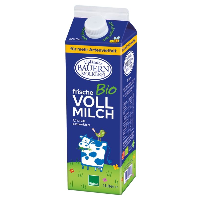 Upländer Bauernmolkerei frische Vollmilch 3,7% - Produktbild