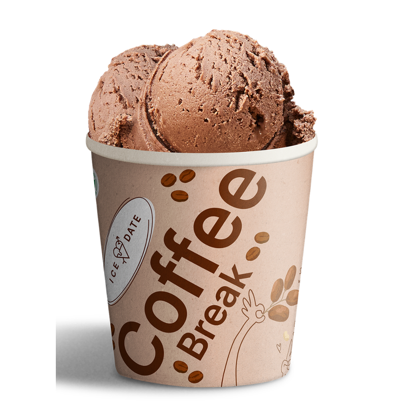 iceDate iceDate Bio-Coffee-Break-Eis, vegan, laktosefrei, glutenfrei, mit Datteln gesüßt, Nutri-Score “A" 450ml - Produktbild