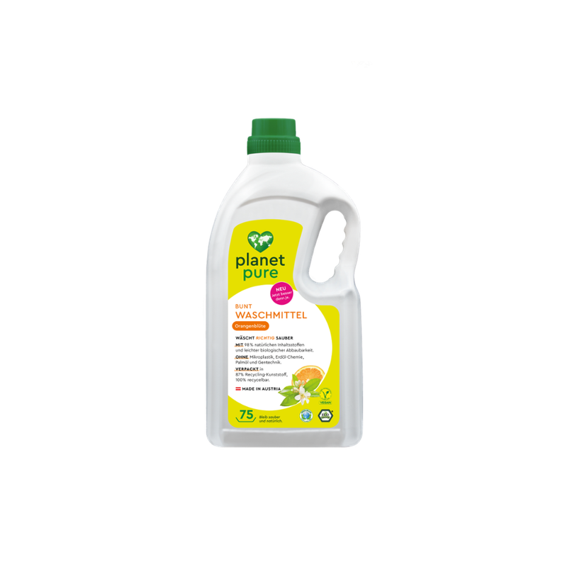 Planet Pure Bunt Waschmittel Orangenblüte 75 WL 3L - Produktbild