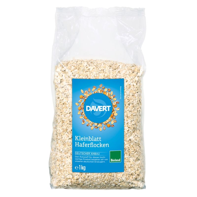 Davert Kleinblatt Haferflocken Bioland, 1kg - Produktbild