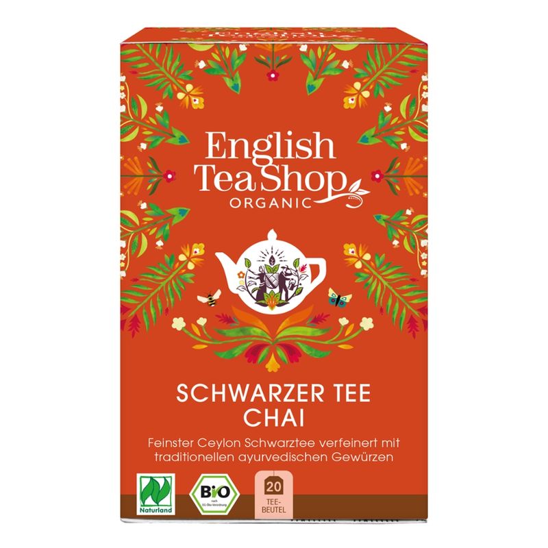 English Tea Shop English Tea Shop - Schwarzer Tee Chai, BIO Naturland, 20 Teebeutel - Produktbild