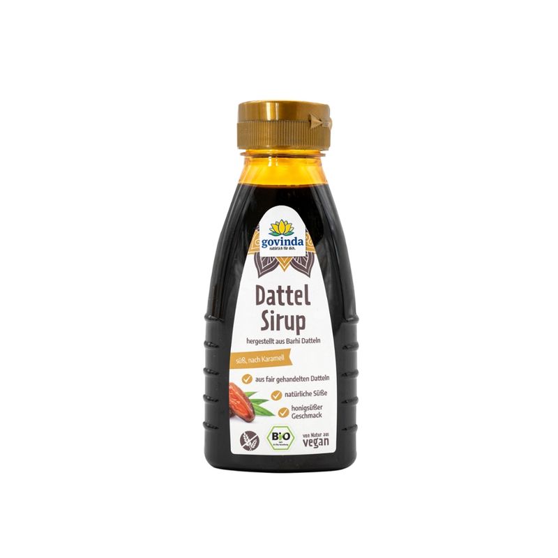 Govinda Dattel Sirup hergestellt aus Barhi Datteln - Produktbild
