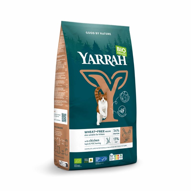 Yarrah Organic Petfood Yarrah Bio Katze Trockenfutter weizenfrei Huhn & Fisch (MSC) – auch für Kätzch - Produktbild