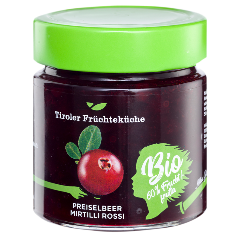 Tiroler Früchteküche BIO Preiselbeer-Fruchtaufstrich 60% Fr. 260 g - Produktbild