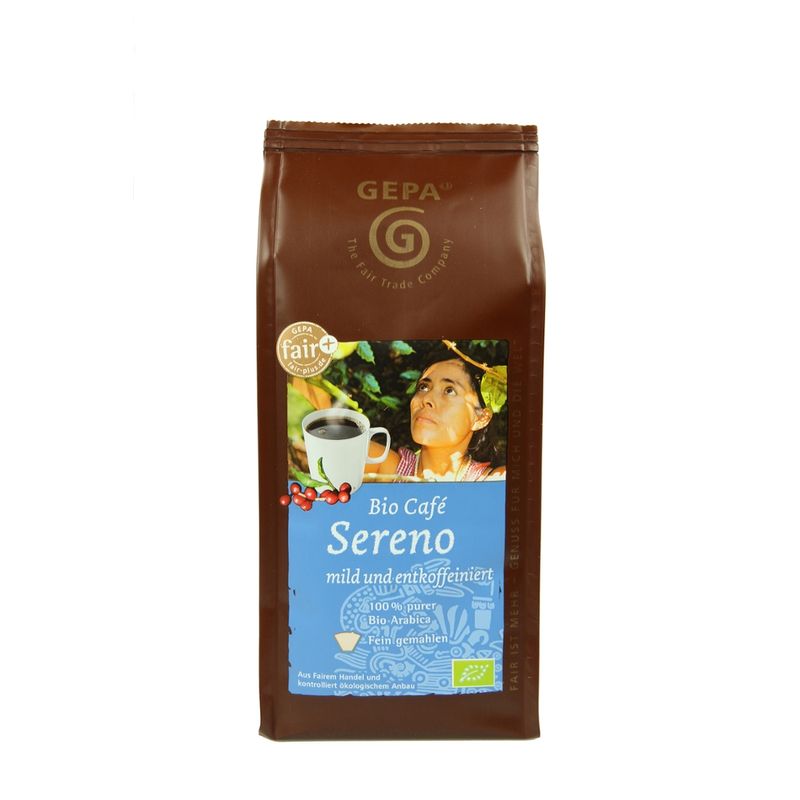 GEPA - The Fair Trade Company Bio Café Sereno, gemahlen, entkoffeiniert - Produktbild