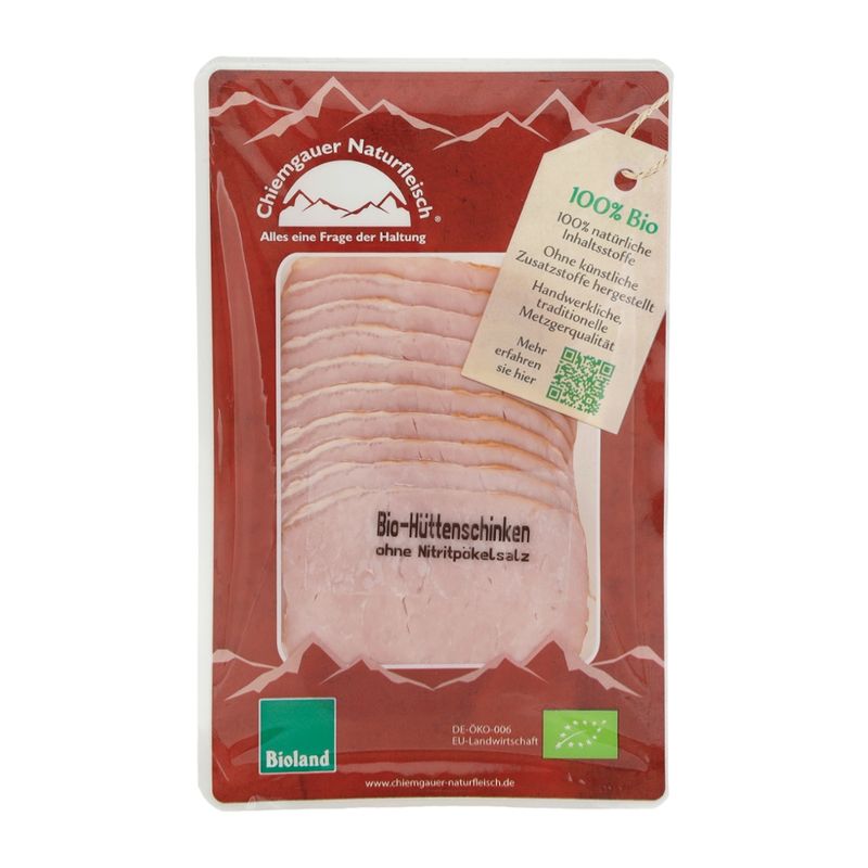 Chiemgauer Naturfleisch Hüttenschinken (aus der Lende), geschn. 80 g, SB, kbA - Produktbild