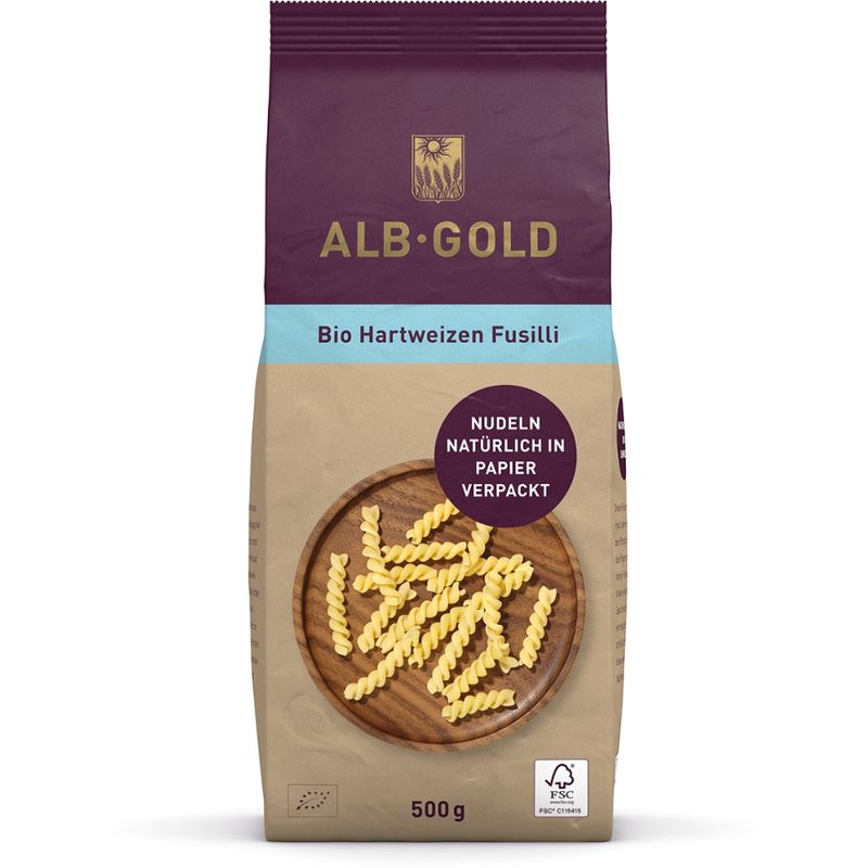 ALB-GOLD AG Bio Hartweizen Fusilli (Papier) 500g - Produktbild