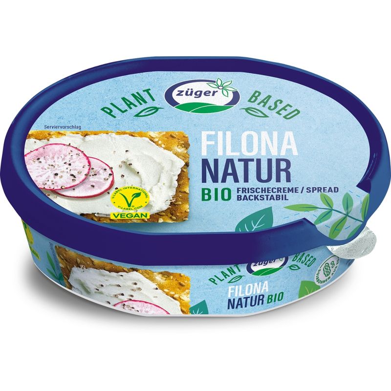 Züger Frischkäse AG Züger Filona Bio vegane Frischecreme Nature 150g - Produktbild