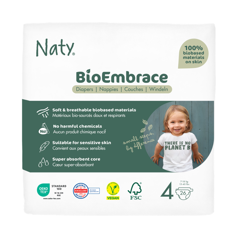 Naty Naty Windeln BioEmbrace Gr. 4 (7-18 kg), 26 St - Produktbild