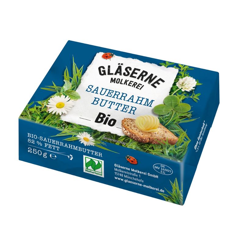 Gläserne Molkerei GM Bio Sauerrahmbutter 250g - Produktbild