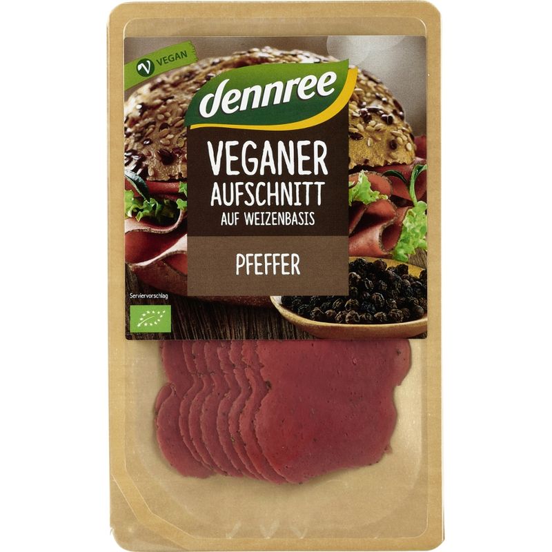 dennree Veganer Aufschnitt auf Weizenbasis Pfeffer - Produktbild