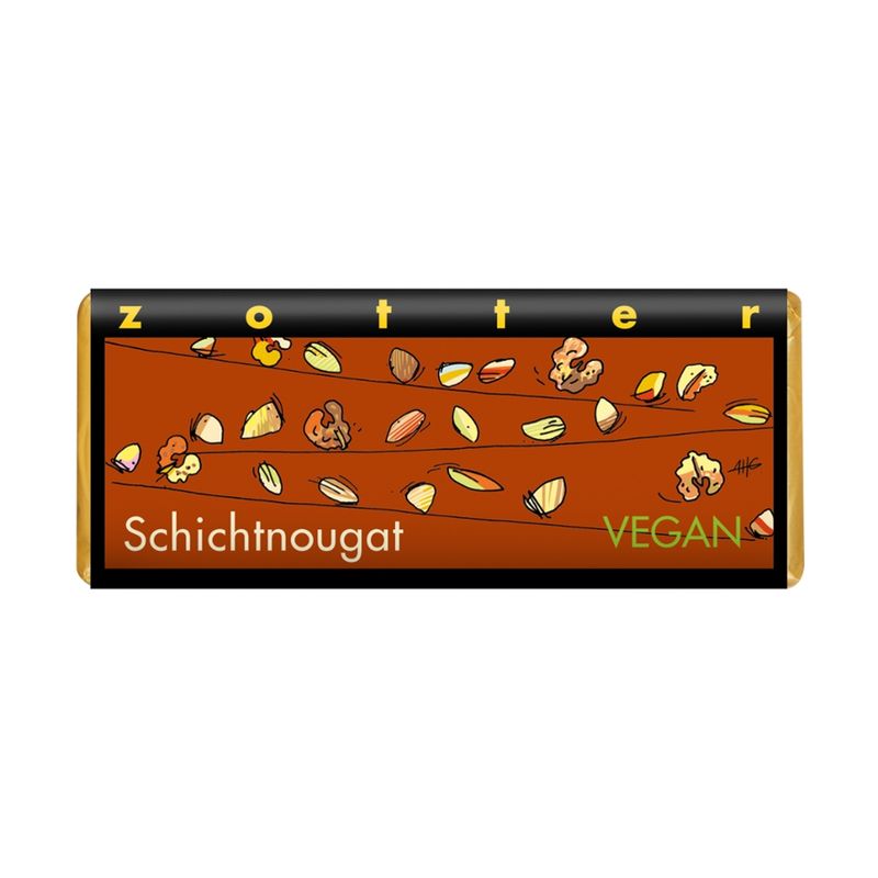 Zotter Schokolade Schichtnougat - vegan - Produktbild