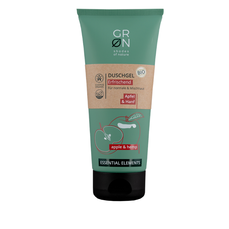 GRN GRN [GRÜN] Duschgel Erfrischend Bio-Hanf & Bio-Apfel - Essential Elements - Produktbild