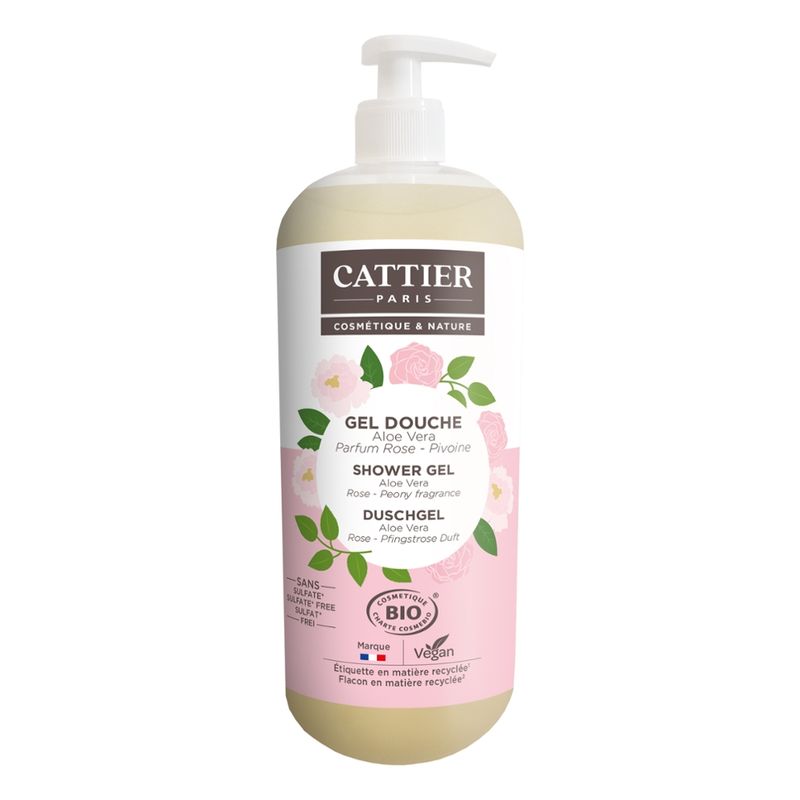 Cattier Paris Cattier Duschgel Aloe Vera  Rose-Pfingstrose Duft - Produktbild