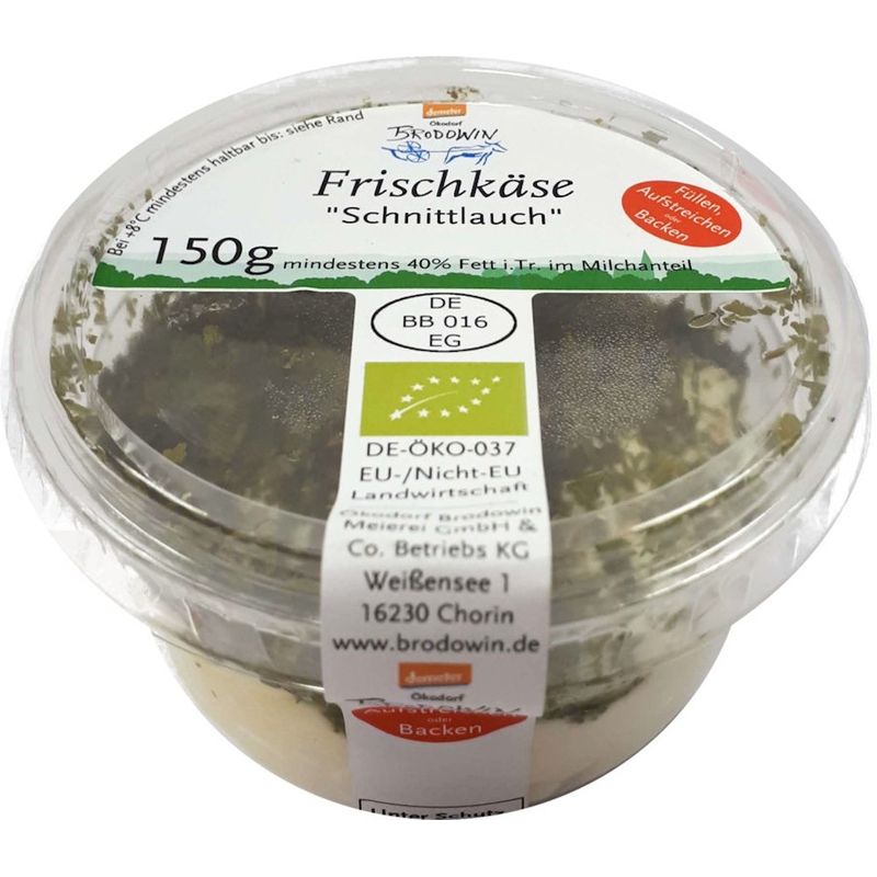 Ökodorf Brodowin Demeter Frischkäse "Schnittlauch", 150g - Produktbild