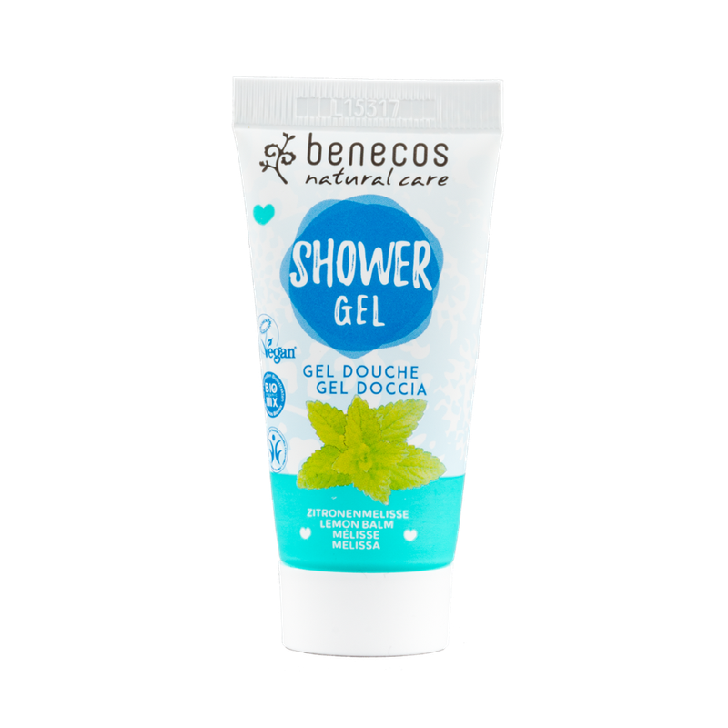 benecos benecos Natural Shower Gel MINI Zitronenmelisse, 30 ml - Produktbild
