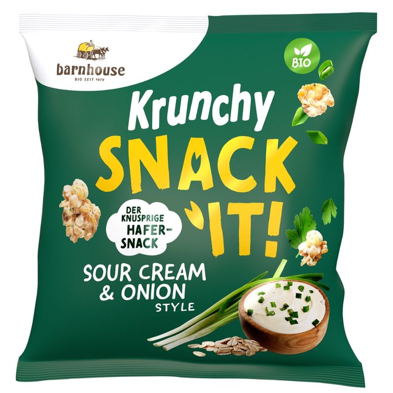 Barnhouse  Krunchy Snack it! Sour Cream & Onion Style, 150g - Produktbild