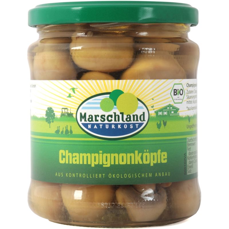 Marschland  Bio-Champignon Köpfe 370 ml Gl. MARSCHLAND - Produktbild