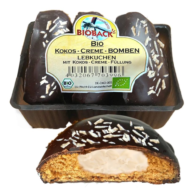rosmarin BIOBACK Bio Kokosnuss Creme Bomben im Tray - Produktbild