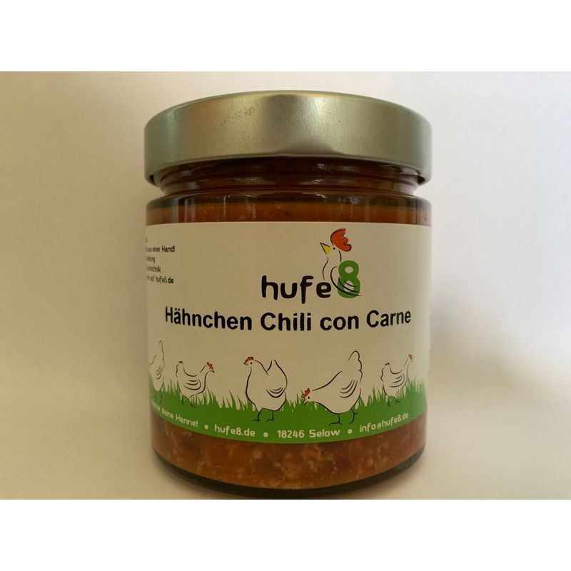 hufe8 Bio Demeter Hähnchen Chili con Carne , Glas, 380ml - Produktbild