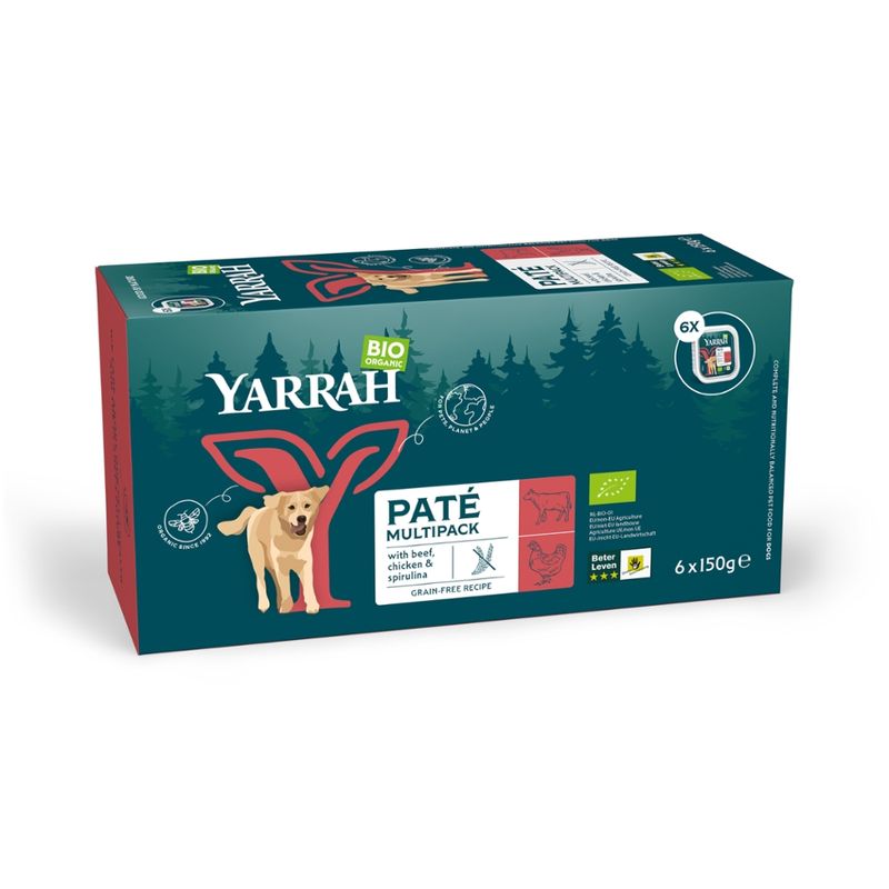 Yarrah Organic Petfood Yarrah Bio Hund Schale Pastete getreidefrei mit Rind - Produktbild