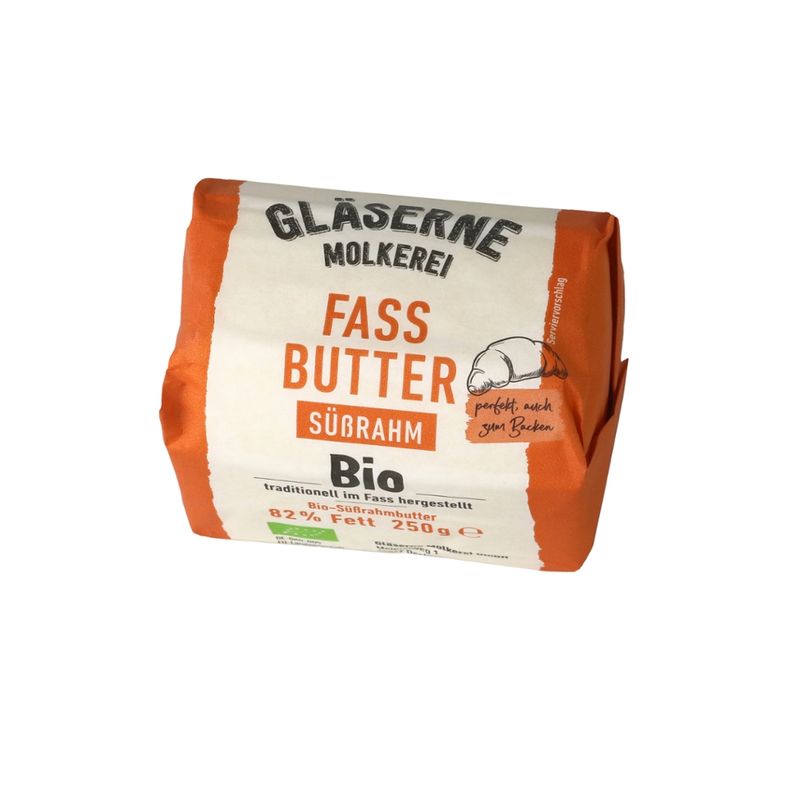 Gläserne Molkerei GM Bio Fassbutter, Süßrahm 250g - Produktbild