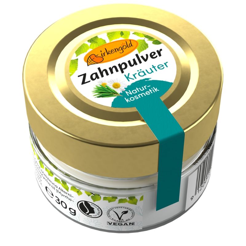 Birkengold Birkengold® Zahnpulver Kräuter Glas - Produktbild