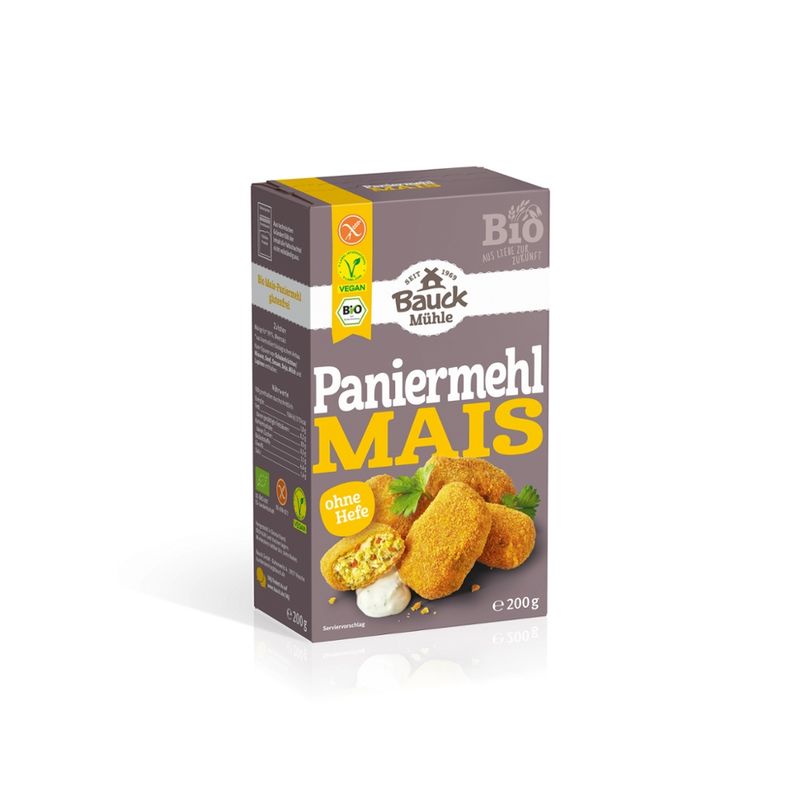 Bauck Mühle Mais Paniermehl ohne Hefe glutenfrei Bio - Produktbild