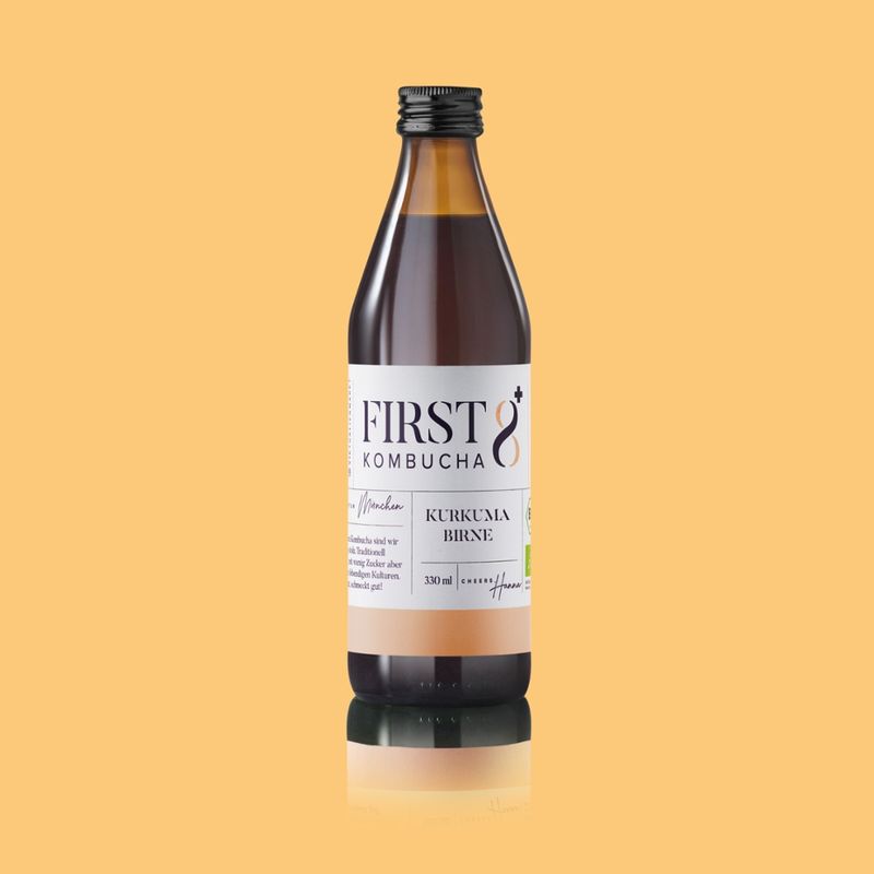 FIRST8 Kombucha Manufaktur FIRST8 Kombucha Manufaktur München - Bio Kombucha - KURKUMA BIRNE - Produktbild