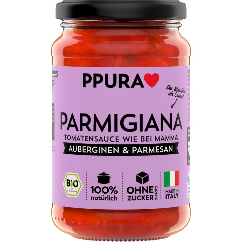 PPURA BIO Sugo Parmigiana - mit Auberginen, Tomaten und Parmesan - Produktbild