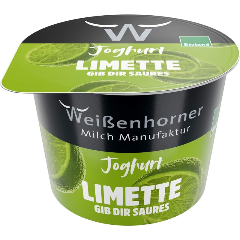 Weißenhorner Milch Manufaktur Bioland Joghurt Limette 250g - Produktbild