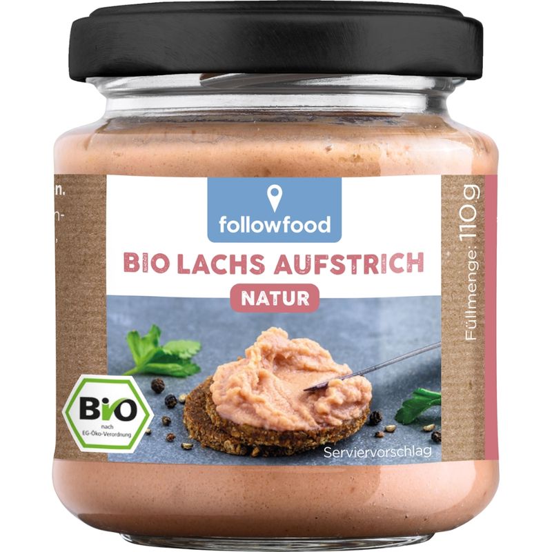 followfood Bio Lachs Aufstrich Natur mit Bio-Zutaten, Salmo salar - Produktbild