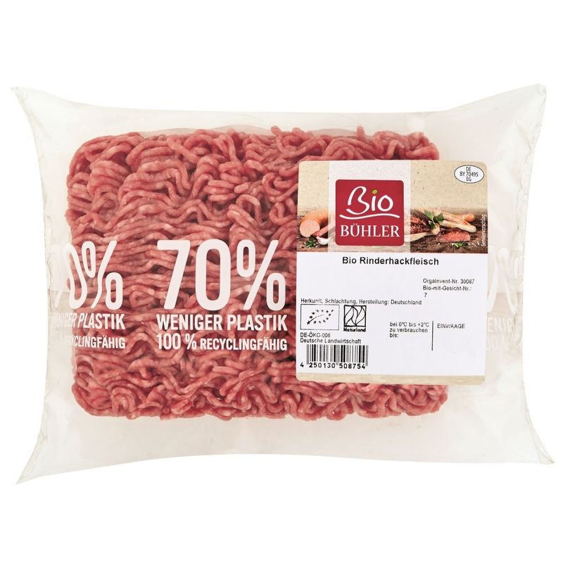 Bio Bühler Bio Rinderhackfleisch -  Flowpack - Produktbild