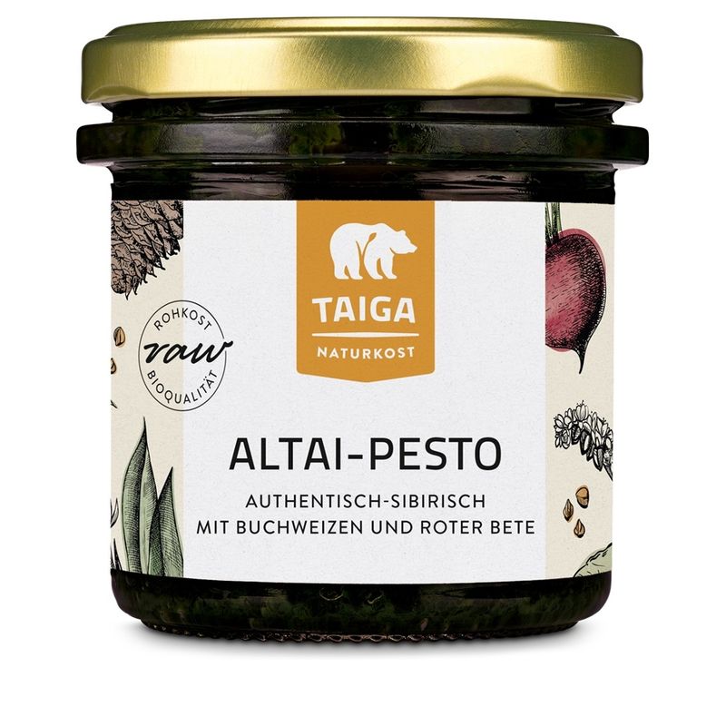 TAIGA NATURKOST Altai-Pesto, bio, Rohkost-Qualität, mit Buchweizen und Roter Bete - Produktbild