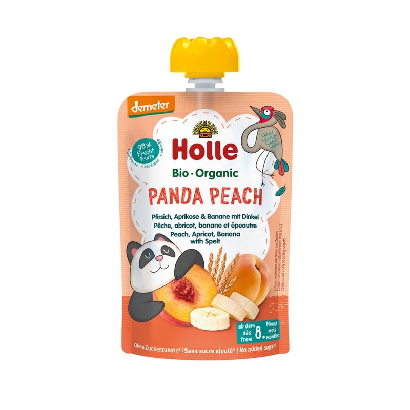 Holle  Panda Peach - Pfirsich, Aprikose & Banane mit Dinkel - Produktbild