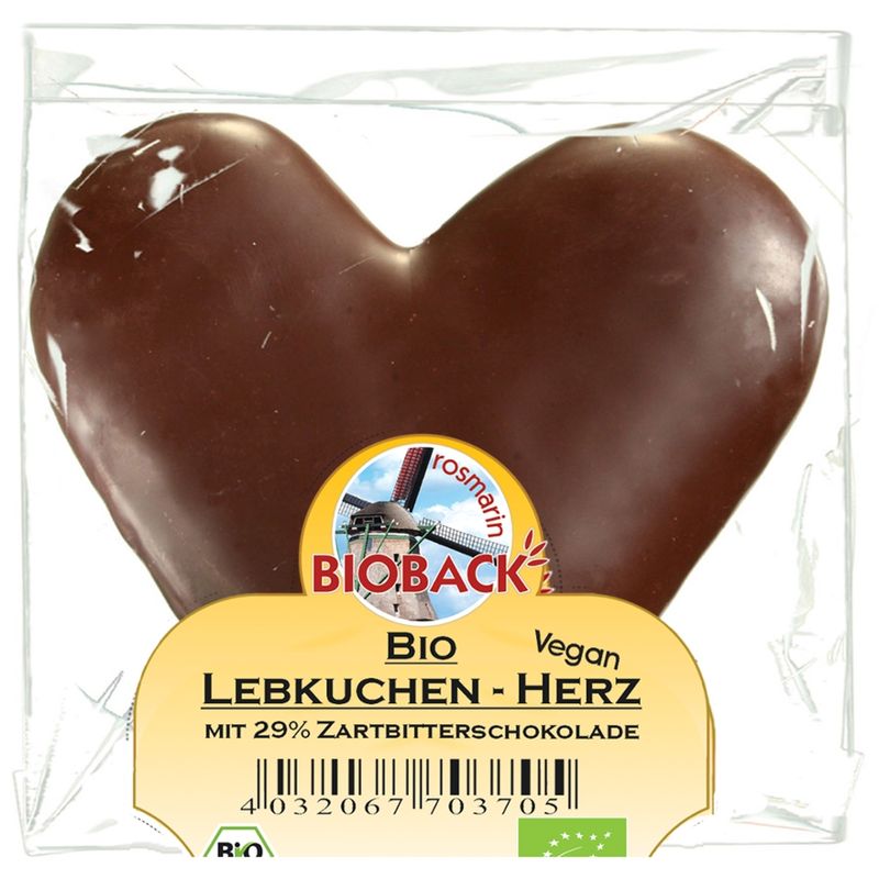 rosmarin BIOBACK Lebkuchenherzen Zartbitter - Produktbild