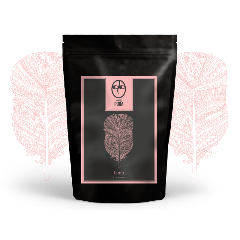 KAFFEE PURA Limu Kaffee, BIO & fair gehandelt, ganze Bohne, 100% Arabica, Äthiopien - Produktbild