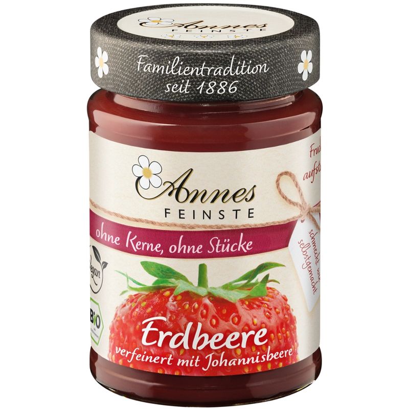 Annes Feinste Annes Feinste Bio Erdbeer Fruchtaufstrich, fein passiert - Produktbild