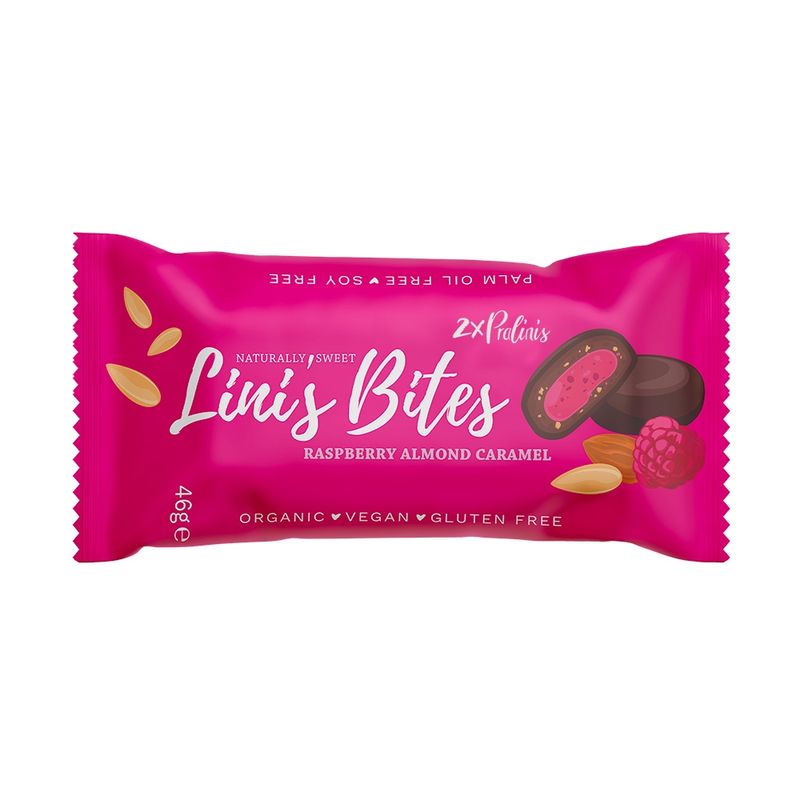 Lini's Bites Raspberry Almond Pralinis Bio Dattel-Kugeln - Produktbild