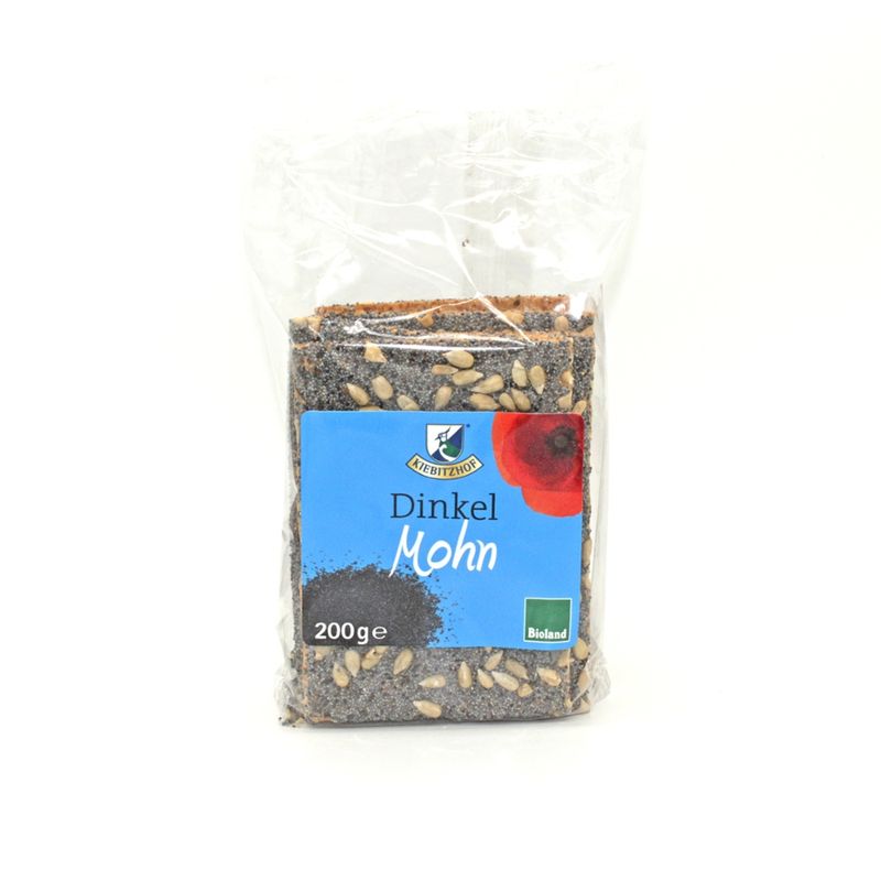 Kiebitzhof Bioland Knäckebrot Dinkel - Mohn - Produktbild