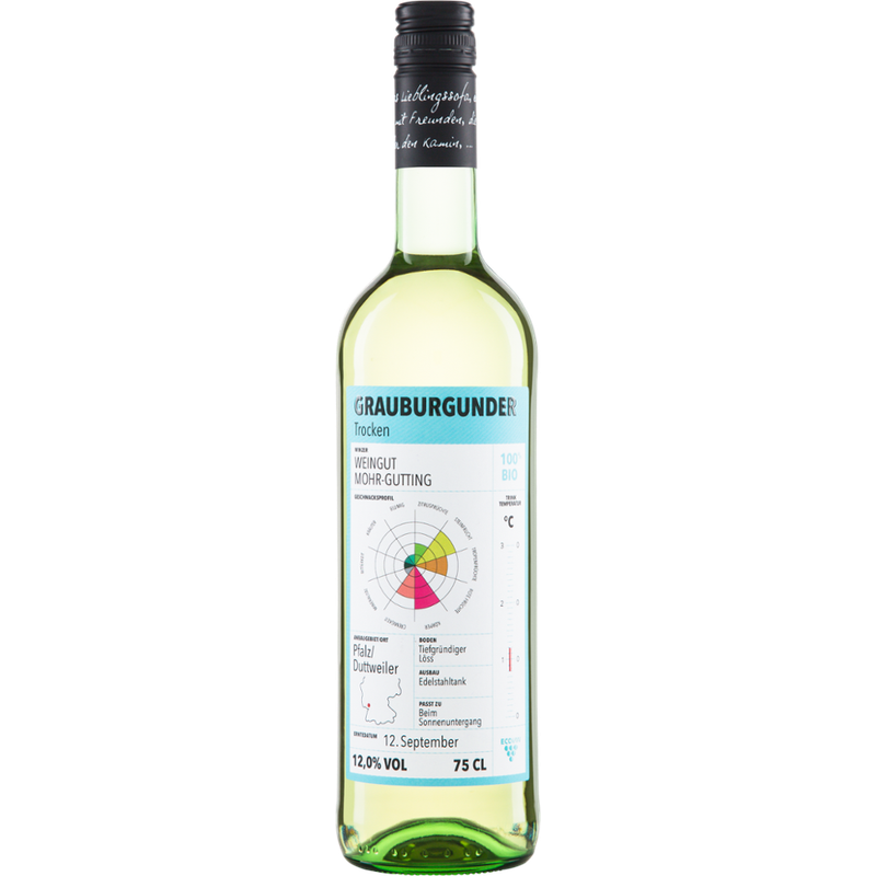 Riegel Eigenmarke Grauburgunder QW Pfalz ECOVIN Weingut Mohr-Gutting - Produktbild