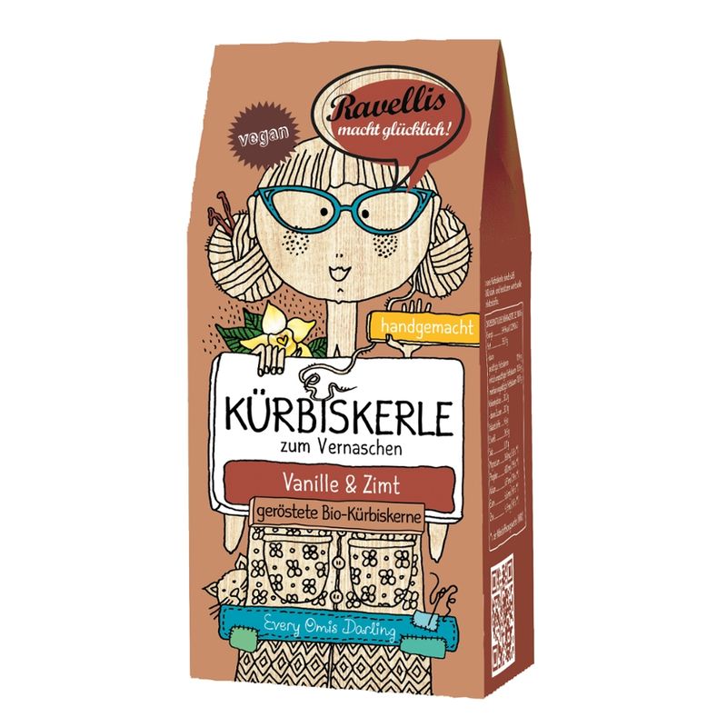 Ravellis EVERY OMIS DARLING" Geröstete Bio-Kürbiskerne veredelt mit Vanille & Zimt - Produktbild